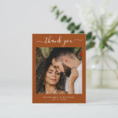 Terracotta Elegante Moderne Kunst, Dichtung und Mu Dankeskarte (Stehend Vorderseite)