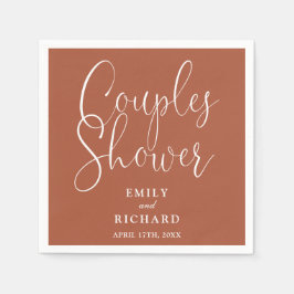 Terracotta Elegante Pärchen Bridal Polterabend Serviette