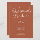 Terracotta Elegante Script Bridesmaids Luncheon Einladung (Vorne/Hinten)
