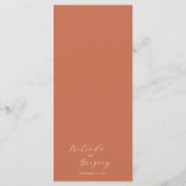 Terracotta Elegante Script Calligraphy Wedding Menükarte (Rückseite)