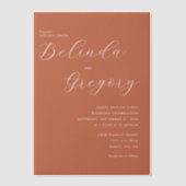 Terracotta Elegante Script Calligraphy Wedding Pergament Einladungen (Vorderseite)