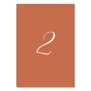 Terracotta Elegante Script Calligraphy Wedding Tischnummer