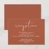 Terracotta Elegante Script Hochzeitsempfehlung Begleitkarte (Vorne/Hinten)