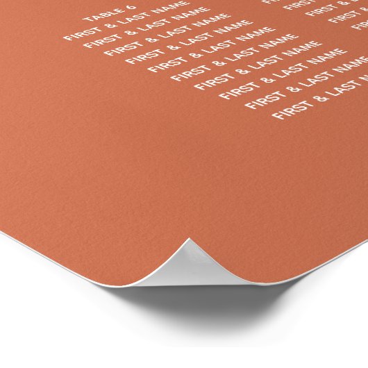 Terracotta Elegante Script Hochzeitskizze Poster (Ecke)