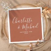 Terracotta Elegante Script Minimalistisch Serviette