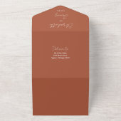 Terracotta Elegante Script QR Code Wedding All In One Einladung (Außenbereich)