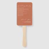 Terracotta Elegante Script Wedding Program Fächer (Rückseite)