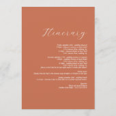 Terracotta Elegante Skript Hochzeit Programm (Rückseite)