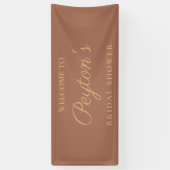 Terracotta Elegantes Script Brautparty Willkommen Banner (Vertikal)