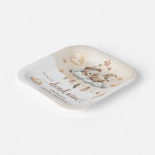 Terracotta-Elfenbeinwolke: neun Teddybären Pappteller (Gewinkelt)