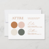 Terracotta Emerald Sage Wedding Color Card RSVP Karte (Vorderseite)