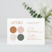 Terracotta Emerald Sage Wedding Color Card RSVP Karte (Stehend Vorderseite)