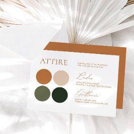 Terracotta Emerald Sage Wedding Color Card RSVP Karte