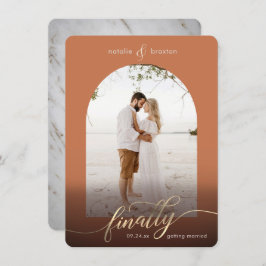 Terracotta Endlich Erlangung von Verheiratung & Fo Save The Date