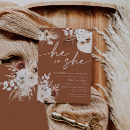 Terracotta Er oder sie Geschlecht offenbaren Einla Einladung