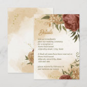 Terracotta Erden Ton Blumengrün Hochzeit Begleitkarte (Vorne/Hinten)
