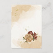 Terracotta Erden Ton Blumengrün Hochzeit Begleitkarte (Rückseite)