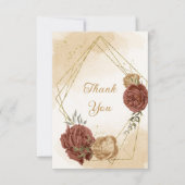 Terracotta Erden Ton Blumengrün Hochzeit Dankeskarte (Vorderseite)