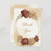 Terracotta Erden Ton Blumengrün Hochzeit Dankeskarte (Vorne/Hinten)