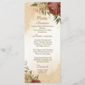 Terracotta Erden Ton Blumengrün Hochzeit Menükarte (Vorderseite)