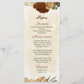 Terracotta Erden Ton Blumengrün Hochzeit Menükarte (Vorderseite)