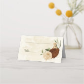 Terracotta Erden Ton Blumengrün Hochzeit Platzkarte (Vorderseite)