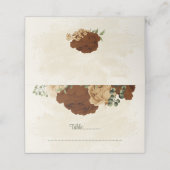 Terracotta Erden Ton Blumengrün Hochzeit Platzkarte (Außenseite Aufgefaltet)