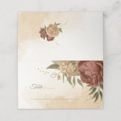 Terracotta Erden Ton Blumengrün Hochzeit Platzkarte (Außenseite Aufgefaltet)