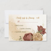 Terracotta Erden Ton Blumengrün Hochzeit RSVP Karte (Vorderseite)