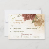 Terracotta Erden Ton Blumengrün Hochzeit RSVP Karte (Vorderseite)