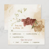 Terracotta Erden Ton Blumengrün Hochzeit RSVP Karte (Vorne/Hinten)