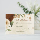 Terracotta Erden Ton Blumengrün Hochzeit RSVP Karte (Stehend Vorderseite)