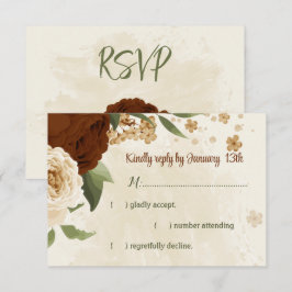 Terracotta Erden Ton Blumengrün Hochzeit RSVP Karte