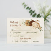 Terracotta Erden Ton Blumengrün Hochzeit RSVP Karte (Stehend Vorderseite)