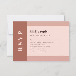 Terracotta Erdthy Modern Typografy Meal Choice RSVP Karte