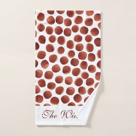 Terracotta Erdthy Tone Hand bemalt Dots Muster Badhandtuch Set (Handtuch)