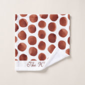 Terracotta Erdthy Tone Hand bemalt Dots Muster Badhandtuch Set (Waschlappen)