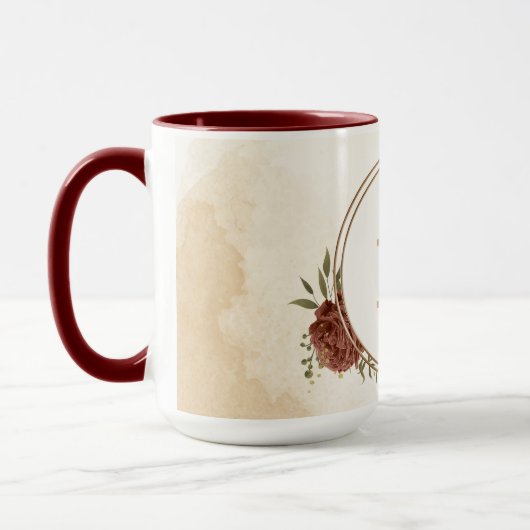 Terracotta-Erdton Blumengrün Kaffeemaschine Tasse (Links)