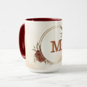 Terracotta-Erdton Blumengrün Kaffeemaschine Tasse (Vorderseite Links)