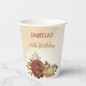 Terracotta-Erdton Blumengrün Pappbecher (Vorderseite)