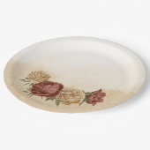 Terracotta-Erdton Blumengrün Teller (Schrägansicht)