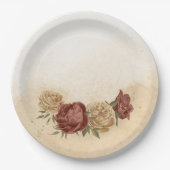 Terracotta-Erdton Blumengrün Teller (Vorderseite)