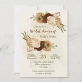 Terracotta-Erdton florales Brautparty Einladung (Vorderseite)