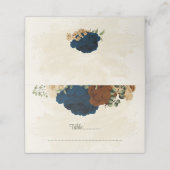 Terracotta-Erdtonnavy Blumengrün Hochzeit Platzkarte (Außenseite Aufgefaltet)