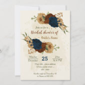 Terracotta-Erdtonnavy-Brautparty Einladung (Vorderseite)