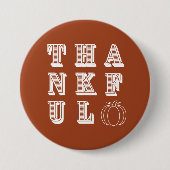 Terracotta Erntedank Dankbar Button (Vorderseite)