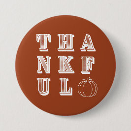 Terracotta Erntedank Dankbar Button