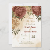 Terracotta erthy florale Vegetation Save The Date (Vorderseite)