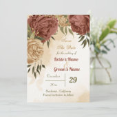 Terracotta erthy florale Vegetation Save The Date (Stehend Vorderseite)