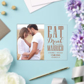 Terracotta essen Drink und Verheiratetes Foto Acryleinladungen (In Situ (Hochzeit))